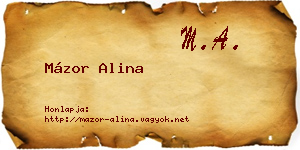 Mázor Alina névjegykártya