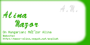 alina mazor business card